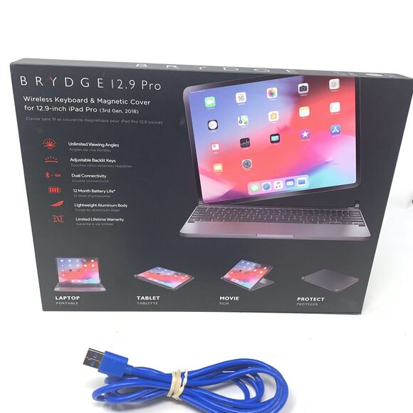 Brydge 12.9 Pro Keyboard iPad Pro 3rd Gen Cover No Oem Cable - Picture 5 of 11